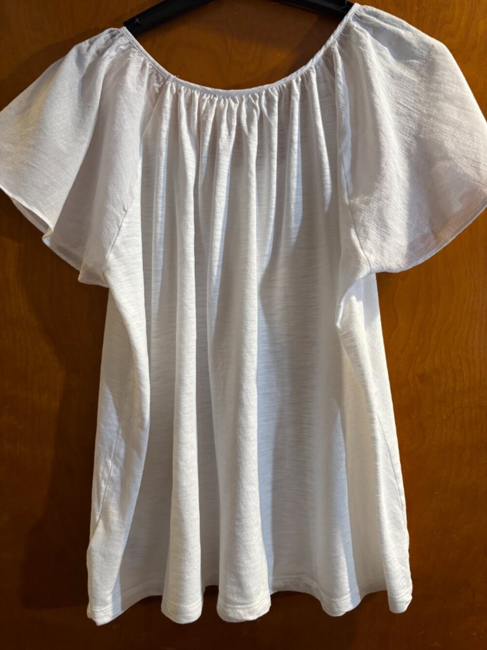 GAP Women white short flutter sleeve tee SZ: L - Picture 6 of 11